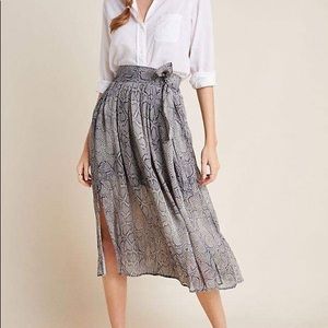 Anthropologie midi gray skirt